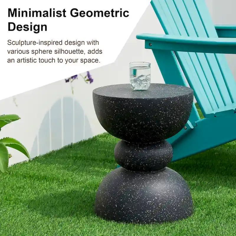 Glitzhome Tabouret de jardin multifonctionnel en OGM de 17 po, table d'extérieur