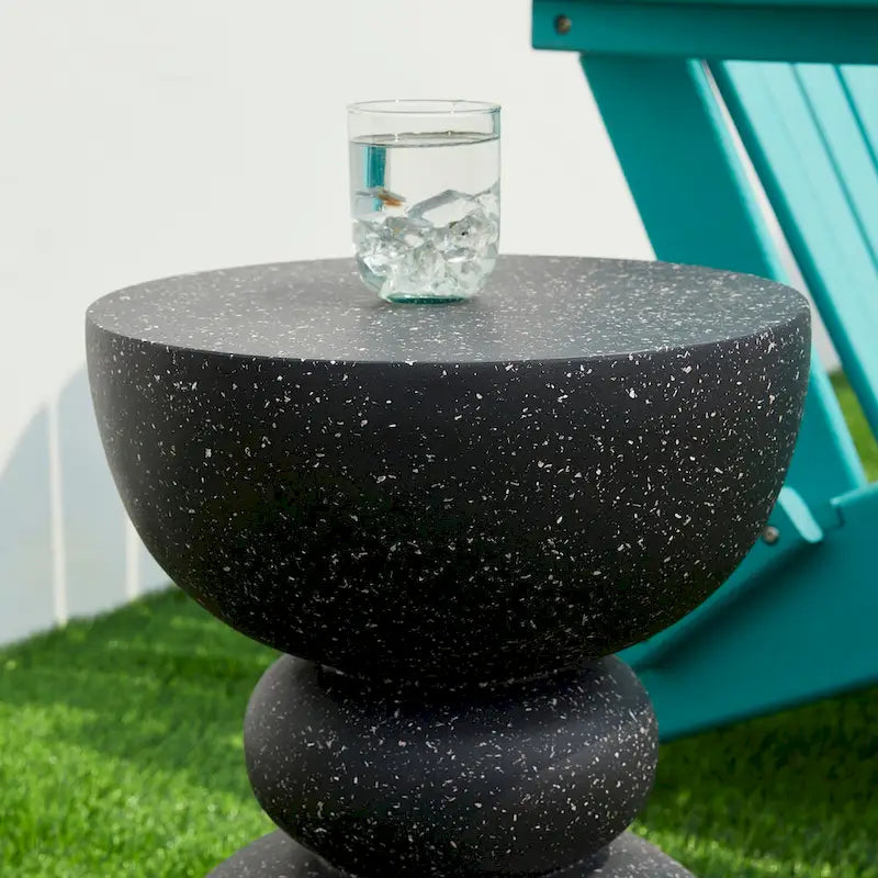 Glitzhome Tabouret de jardin multifonctionnel en OGM de 17 po, table d'extérieur
