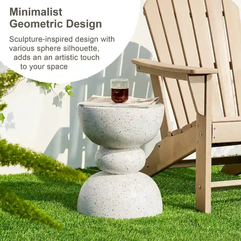 Glitzhome Tabouret de jardin multifonctionnel en OGM de 17 po, table d'extérieur