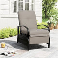 Chaise longue de patio réglable avec coussin