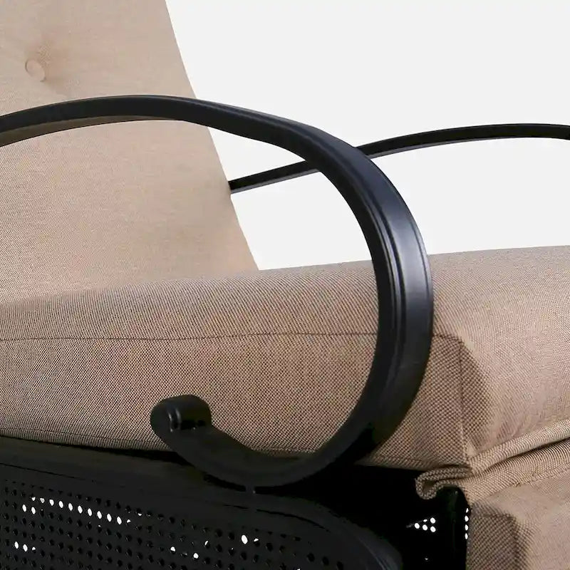 Chaise longue de patio réglable avec coussin
