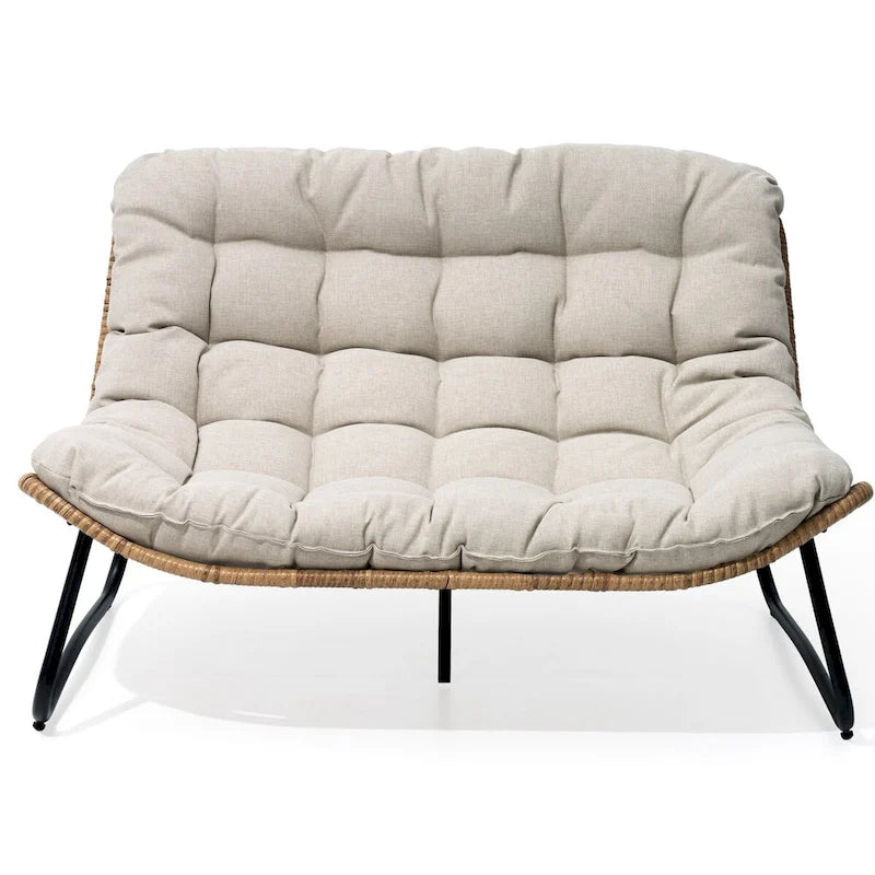 VredHom Double Papasan fauteuil deux places avec coussin pour l'intérieur et l'extérieur