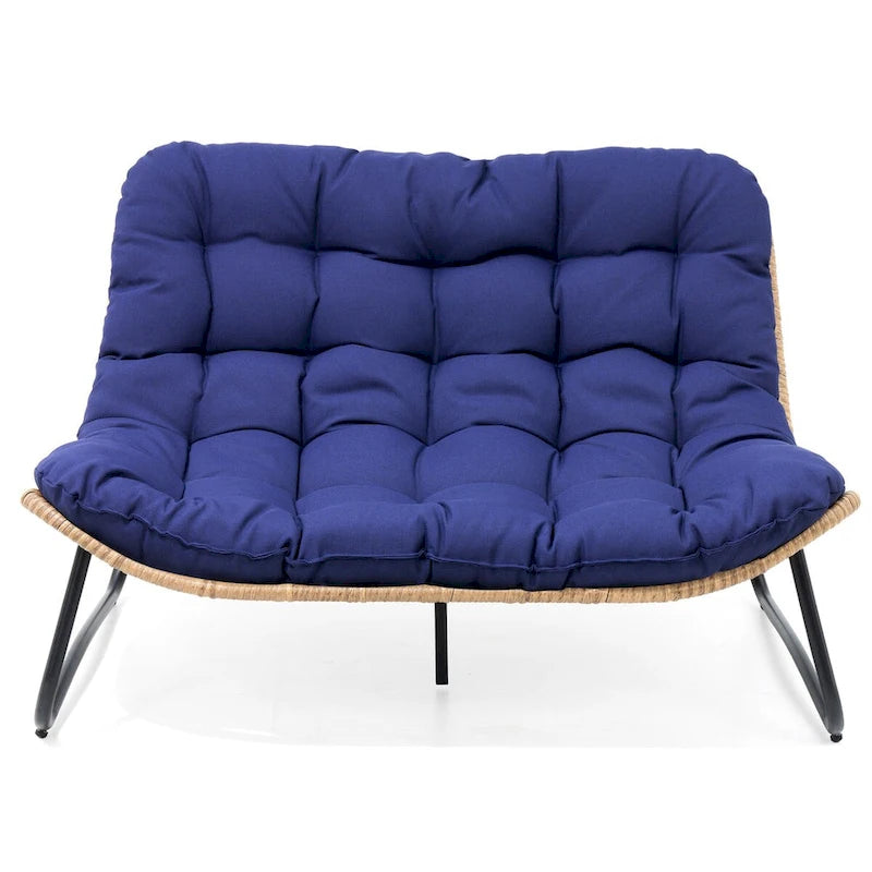 VredHom Double Papasan fauteuil deux places avec coussin pour l'intérieur et l'extérieur