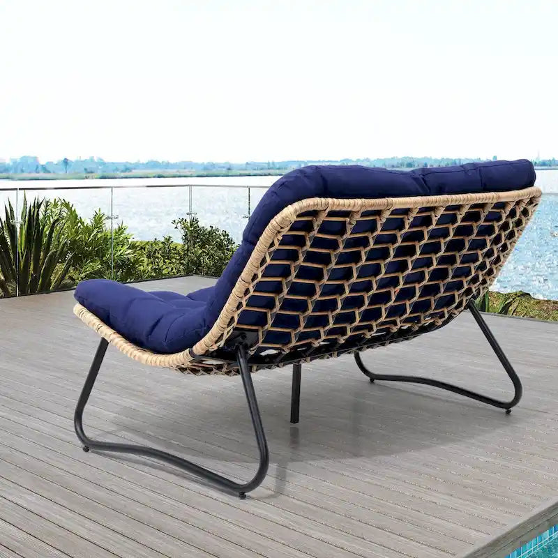 VredHom Double Papasan fauteuil deux places avec coussin pour l'intérieur et l'extérieur