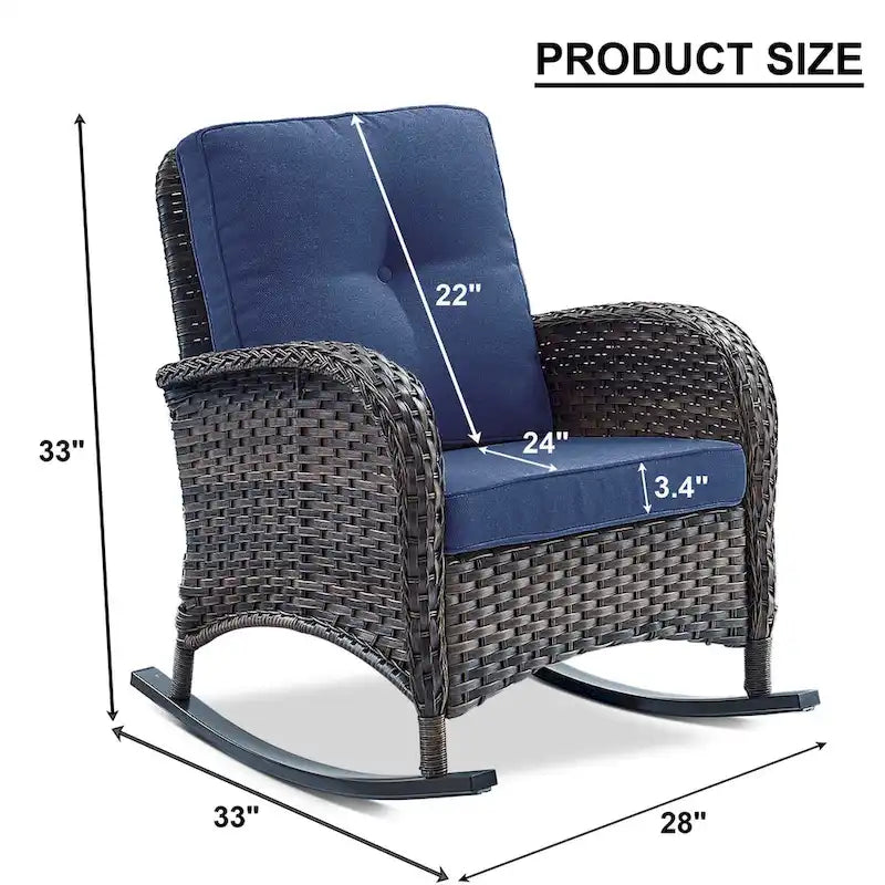 Fauteuil à bascule d'extérieur pour patio et véranda - Marron