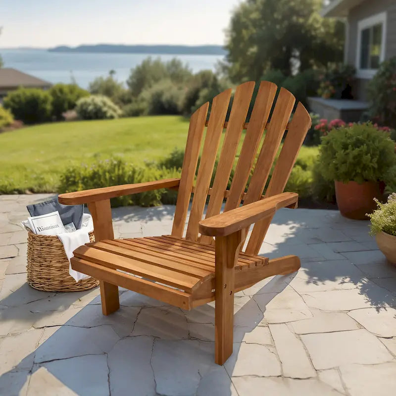 Fauteuil Adirondack en teck LuXeo Bali - 28,5(L)x33,5(P)x37(H)