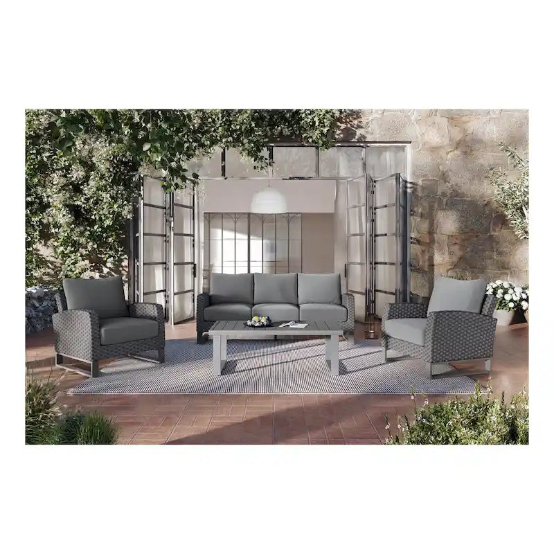 Nouvel ensemble de canapé de patio 4 pièces New Classic Furniture Fiji avec base traîneau