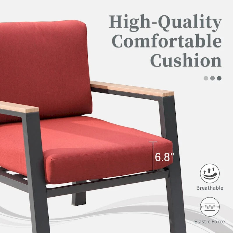 Ensemble de mobilier de jardin en aluminium 4 pièces, sectionnel d'extérieur moderne avec table basse et coussin - 70.87 * 25.98 * 14.37