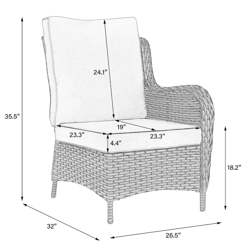 Ensemble de meubles de patio – Sofa d'extérieur 6 pièces