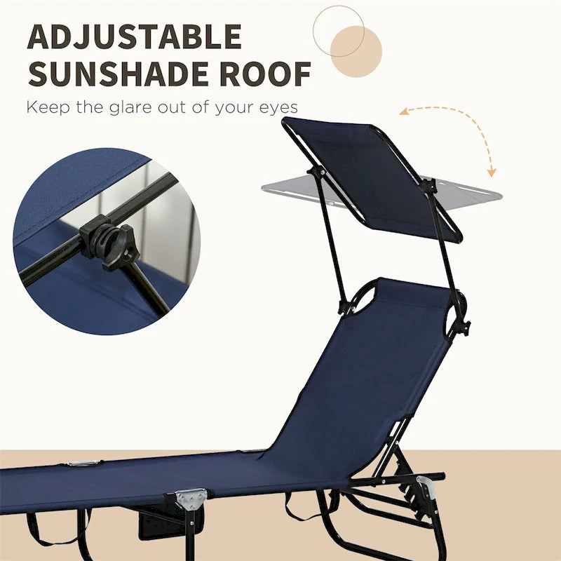 Chaises longues pliantes Outsunny, chaises de piscine, 2 pièces