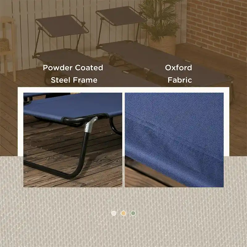 Chaises longues pliantes Outsunny, chaises de piscine, 2 pièces