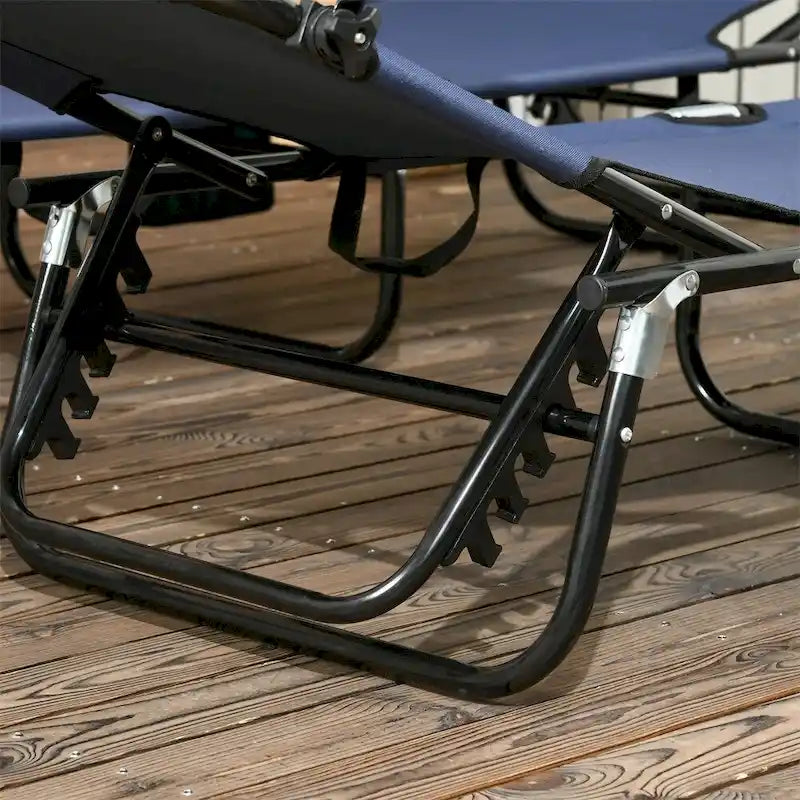 Chaises longues pliantes Outsunny, chaises de piscine, 2 pièces