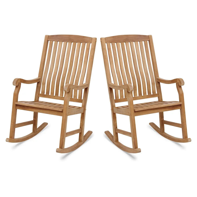 Ensemble de 2 fauteuils à bascule d'extérieur en teck Cambria Cambridge Casual