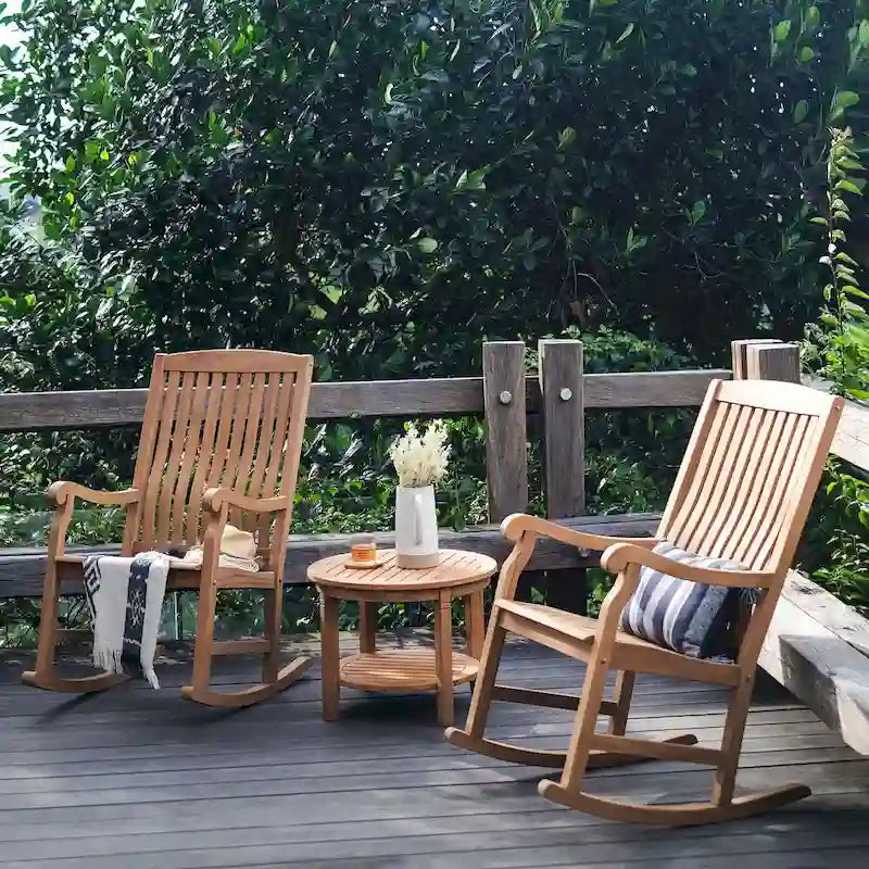 Ensemble de 2 fauteuils à bascule d'extérieur en teck Cambria Cambridge Casual