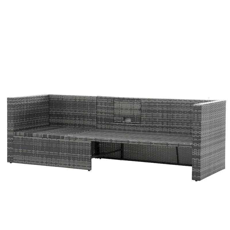 Ensemble de 5 meubles en osier, mobilier de terrasse, meubles en osier PE saisonniers