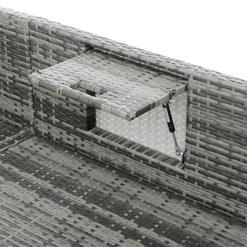 Ensemble de 5 meubles en osier, mobilier de terrasse, meubles en osier PE saisonniers