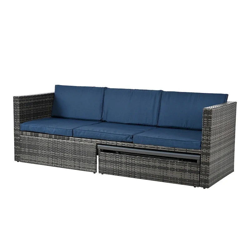 Ensemble de 5 meubles en osier, mobilier de terrasse, meubles en osier PE saisonniers