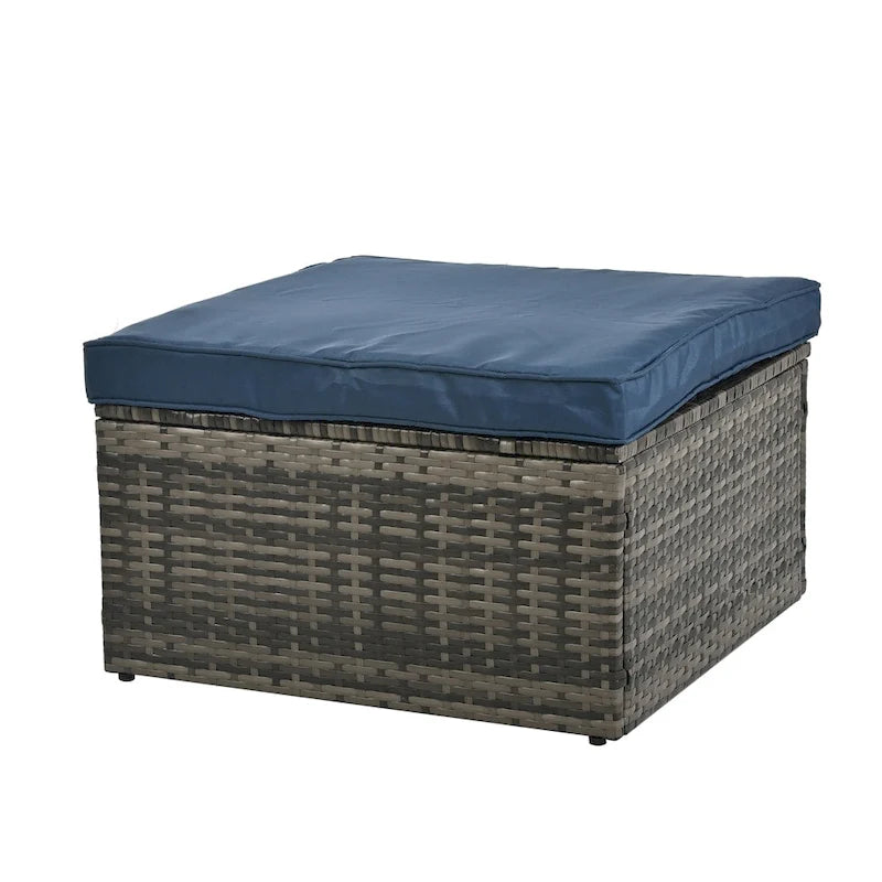 Ensemble de 5 meubles en osier, mobilier de terrasse, meubles en osier PE saisonniers
