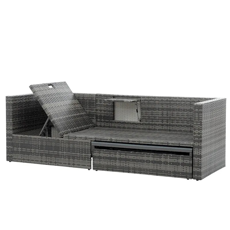 Ensemble de 5 meubles en osier, mobilier de terrasse, meubles en osier PE saisonniers