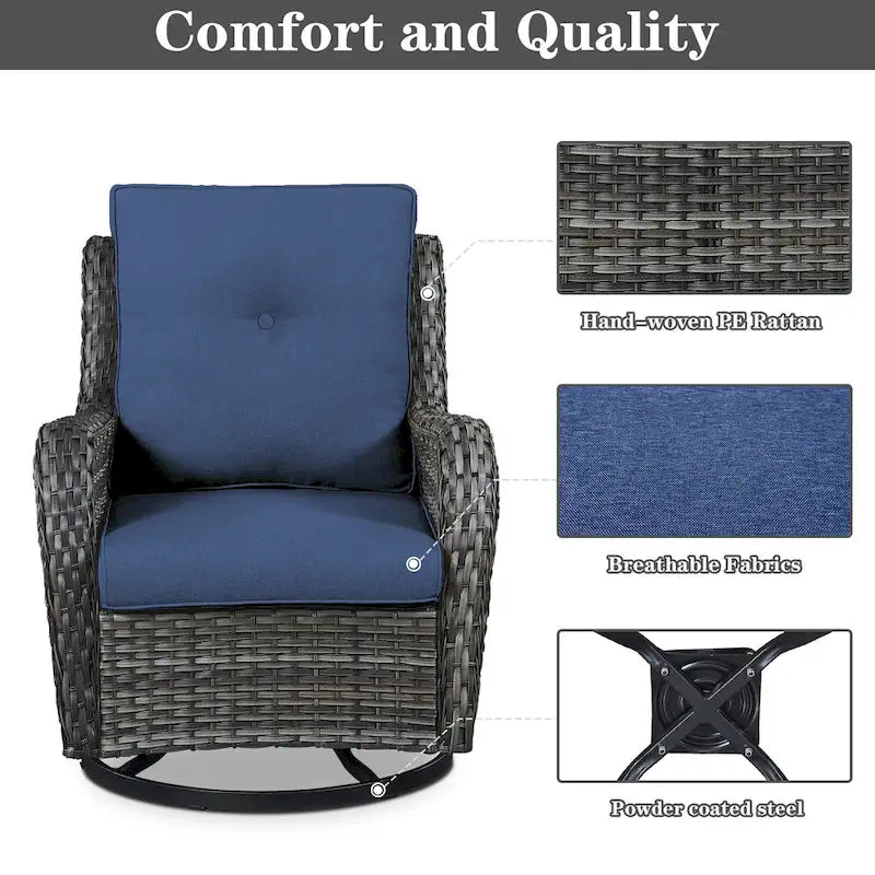 Chaises de canapé de jardin avec table de foyer - Gris
