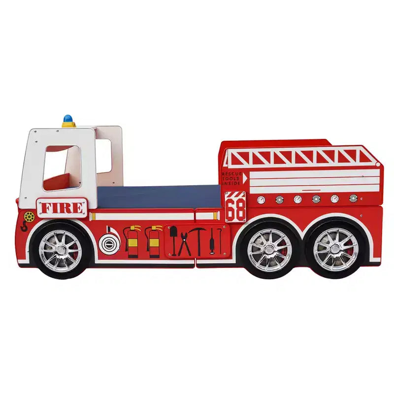 Lit pompier simple GDFStudio Juna avec lumière DEL