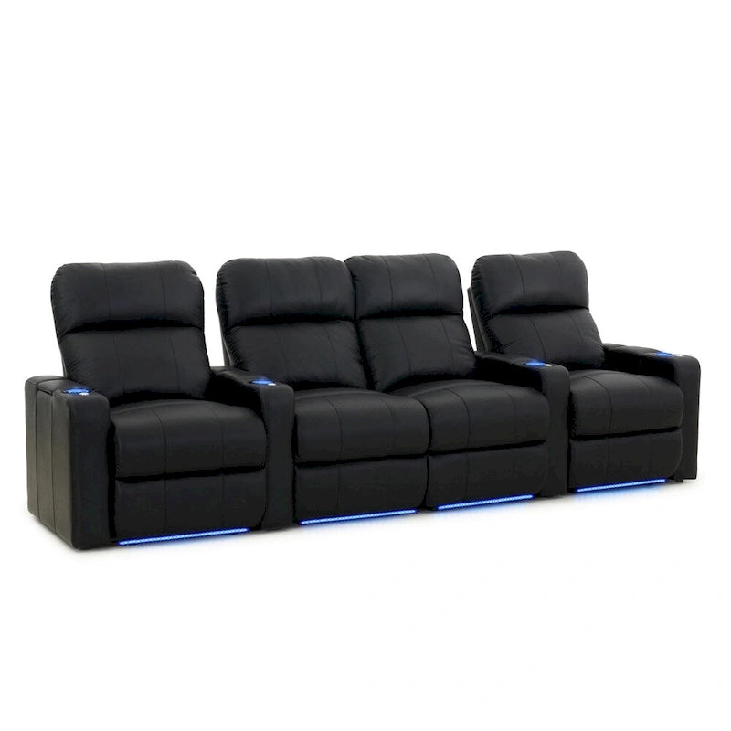 Ensemble de sièges de cinéma maison en cuir Octane Turbo XL700 (rangée de 4)